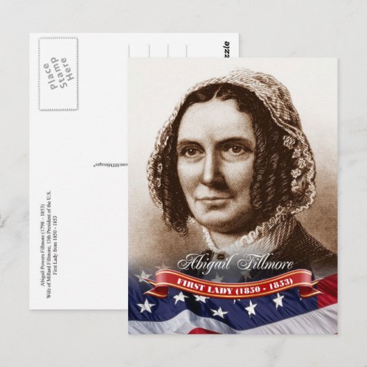 Abigail Fillmore, First Lady of the U.S. Briefkaart (Voorkant / Achterkant)