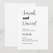 Abigail Font klassieke chique zwart-wit bruiloft Kaart (Voorkant / Achterkant)