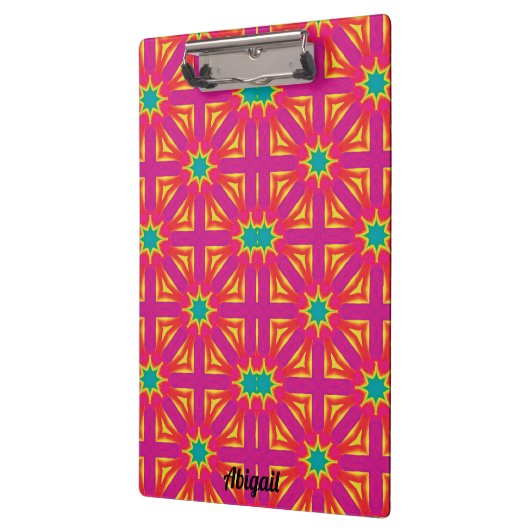 ABIGAIL ~ Geel, Blauw, Rood en Roze ontwerp ~ Klembord (Links)