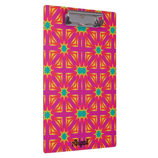 ABIGAIL ~ Geel, Blauw, Rood en Roze ontwerp ~ Klembord (Rechts)