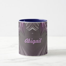 ABIGAIL ~ GLANZEND 3D Glanzend Roze Blauw Zilver ~ Mok