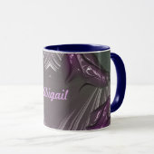 ABIGAIL ~ GLANZEND 3D Glanzend Roze Blauw Zilver ~ Mok (Voorkant rechts)