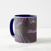 ABIGAIL ~ GLANZEND 3D Glanzend Roze Blauw Zilver ~ Mok (Voorkant links)