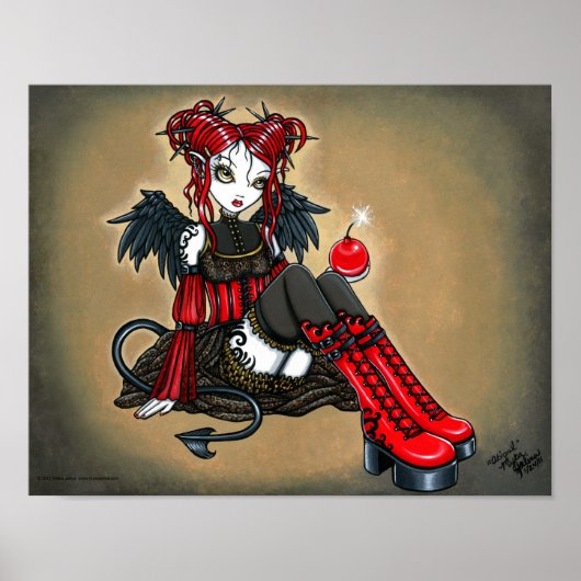 "Abigail" Gothic Cherry Bomb Devil Fae Poster (Voorkant)