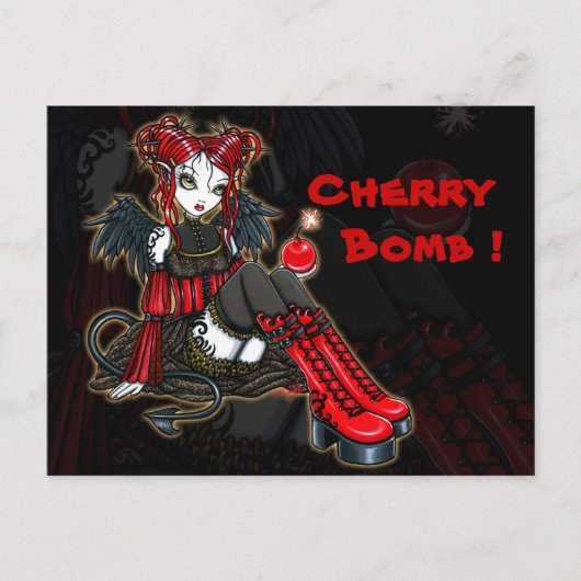 "Abigail" Gothic Fairy Cherrybom Angel Briefkaart (Voorkant)