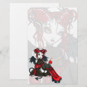"Abigail" Gothic Fairy Cherrybom Angel Stationery Briefpapier (Voorkant / Achterkant)