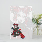 "Abigail" Gothic Fairy Cherrybom Angel Stationery Briefpapier (Staand voorkant)