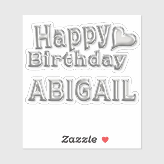 Abigail Happy Birthday silver Aufkleber Sticker (Vel)