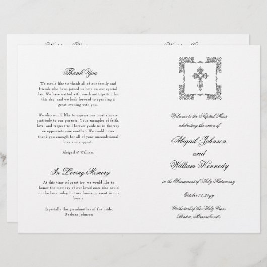 Abigail katholieke bruiloft - programma voor volle (Voorkant / Achterkant)