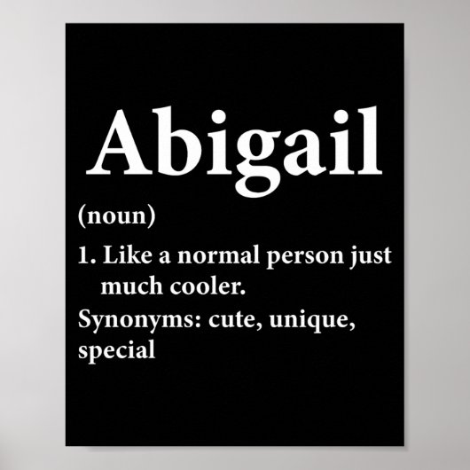 Abigail Naam Definitie Grappig D  Poster (Voorkant)