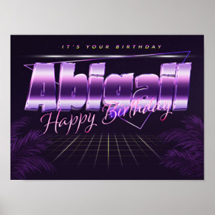 Abigail Name Vorname lila retro Poster Geburtstag
