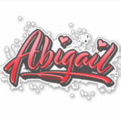Abigail red Heart Graffiti Aufkleber Sticker (Voorkant)