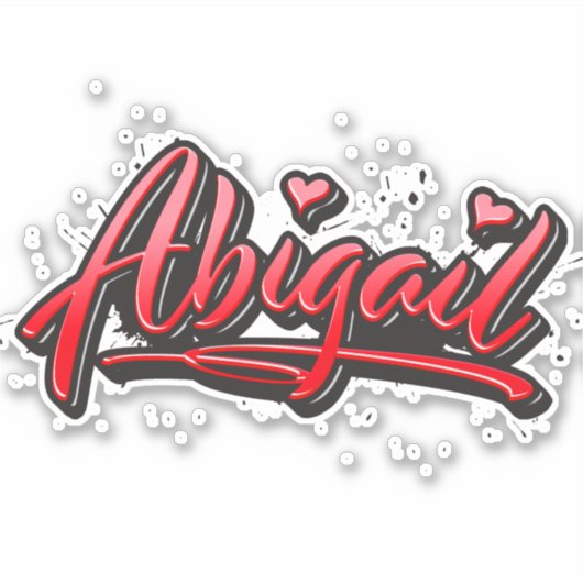 Abigail red Heart Graffiti Aufkleber Sticker (Voorkant)