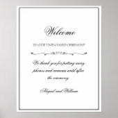 Abigail Simple Unplugged Ceremony Sign Poster (Voorkant)