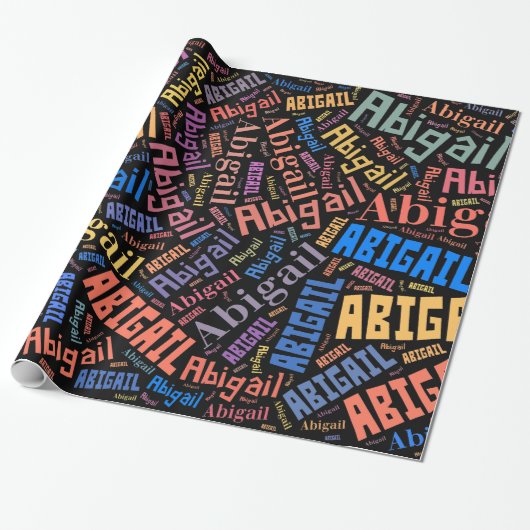 ABIGAIL-tekstontwerp naam - Achtergrond wijzigen Cadeaupapier (Uitgerold)