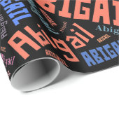 ABIGAIL-tekstontwerp naam - Achtergrond wijzigen Cadeaupapier (Rol Hoek)