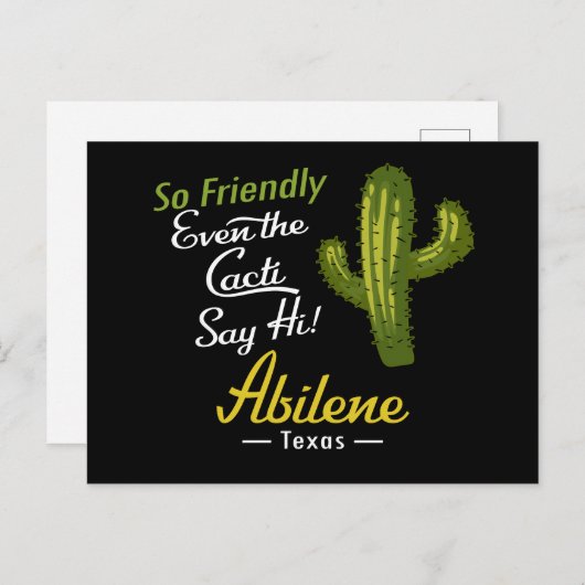 Abilene Cactus Funny Retro Briefkaart (Voorkant / Achterkant)