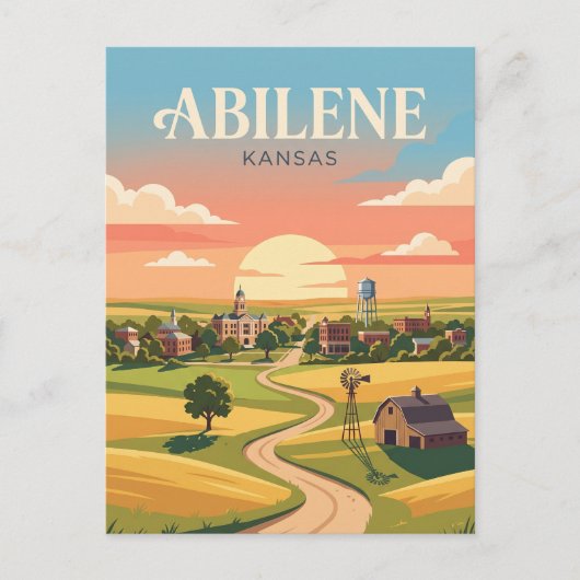 Abilene Kansas Briefkaart (Voorkant)