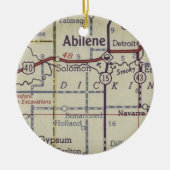 Abilene Kansas  Map Keramisch Ornament (Voorkant)