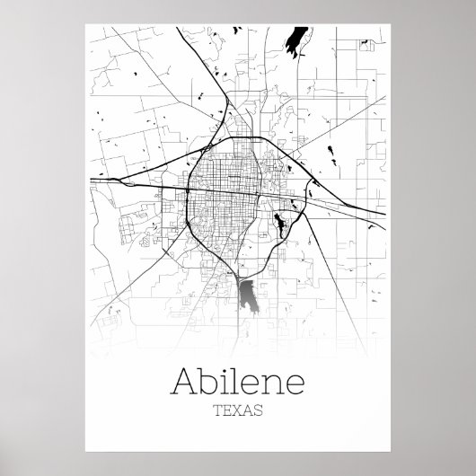 Abilene Map - Texas - City Map Poster (Voorkant)