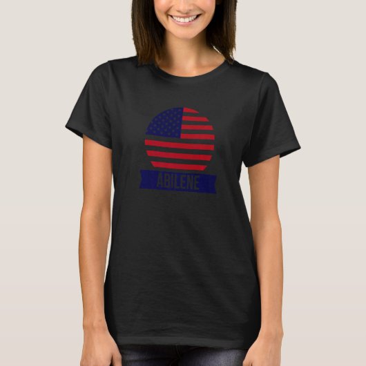 Abilene USA American place Name US flag 1 T-shirt (Voorkant)