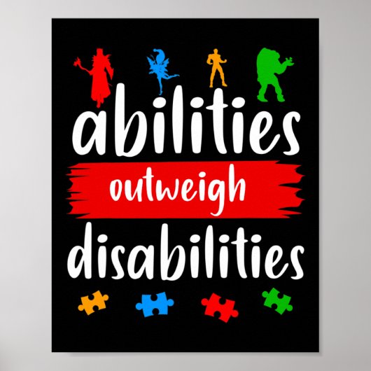 Abilities Outweigh Disabilities Autism Awareness Poster (Voorkant)