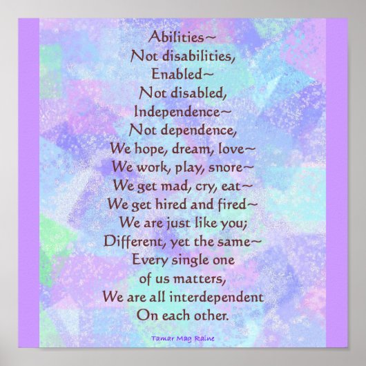 Abilities Poem Poster (Voorkant)