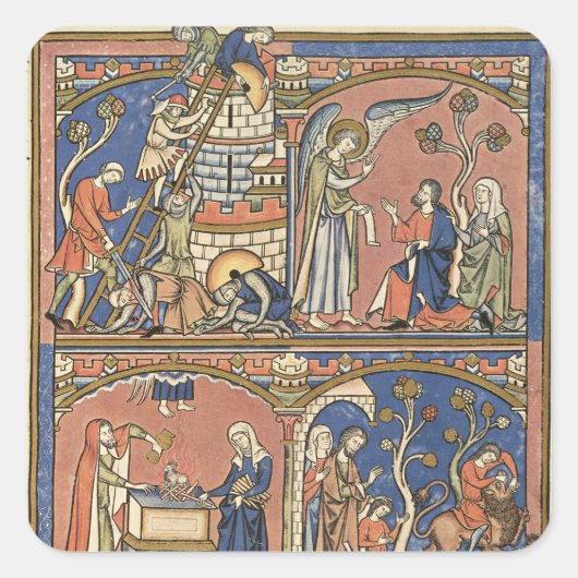 Abimelech en Samson Vierkante Sticker (Voorkant)