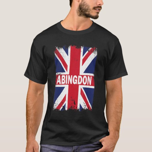 Abingdon - Engeland stad met Britse vlag T-shirt (Voorkant)