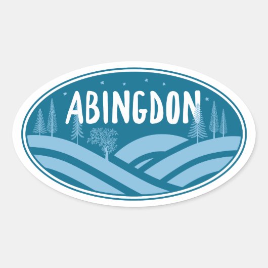 Abingdon Virginia Buitenshuis Ovale Sticker (Voorkant)