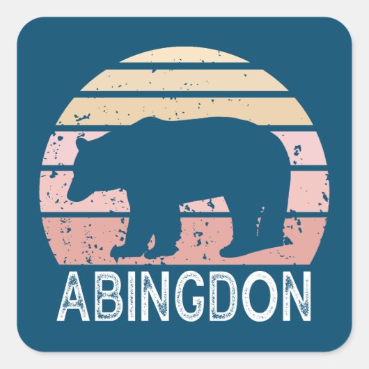 Abingdon Virginia Retro Beer Vierkante Sticker (Voorkant)