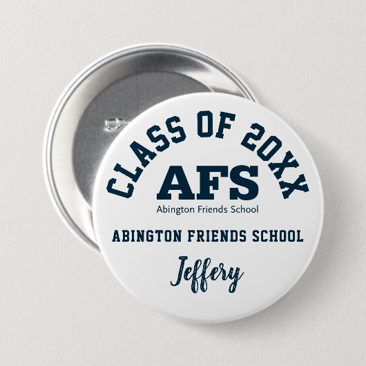Abington Friends School Button Logo Custom (Voorkant /achterkant)