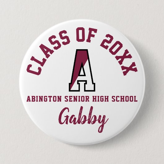 Abington Senior High School Button Logo Custom (Voorkant)