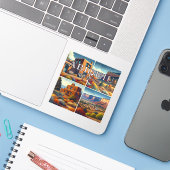 Abiquiu New Mexico 3 inch Vinyl Sticker (Laptop met iPhone)