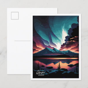 Abisko Zweden Art Vintage Travel Illustration Briefkaart