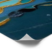 Abissale Blauwe Marmer Poster (Hoek)