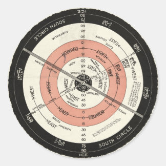 Abizaid New Correct Map van de Flat Earth Stickers