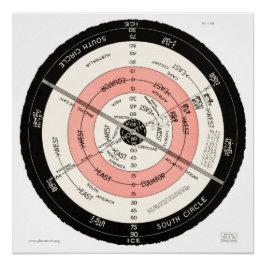 Abizaïde "Flat Surface, Briefpapier Earth" Hoge Re Poster