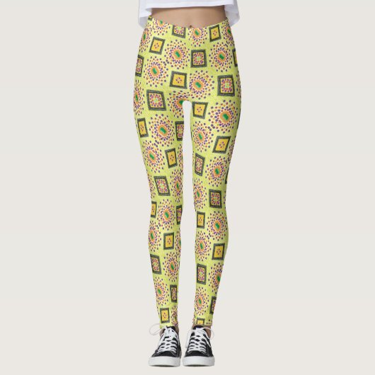 ABL - 0246 - Groene Mandala - Leggings (Voorkant)