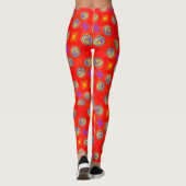 ABL - 130 - Rood en kleur wervelingen - Leggings (Achterkant)