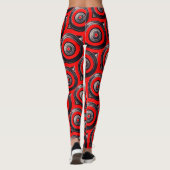 ABL - 145 - Zwarte en rode cirkels Leggings (Achterkant)