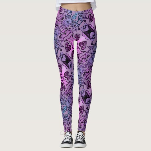 ABL - 159 - Gloeiende harten - Leggings (Voorkant)