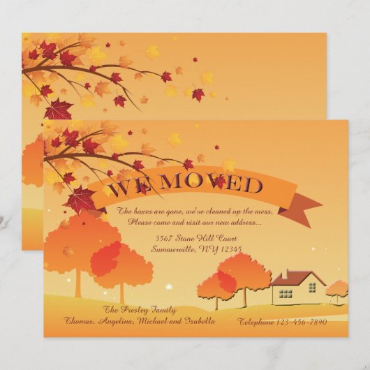 Ablaze met najaarkleuren die aankondigingen verpla (Voorkant / Achterkant)