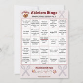 Ableism Bingo Card Chronic Illness Edition Vol. 1 Kaart (Voorkant)