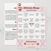 Ableism Bingo Card Chronic Pain Edition Kaart (Voorkant / Achterkant)