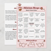 Ableism Bingo Kaart Mental Illness Edition (Voorkant / Achterkant)