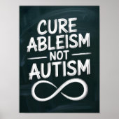 Ableïsme genezen, geen autisme | Chalkboard Style  Poster (Voorkant)