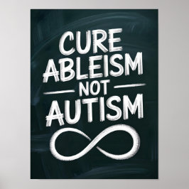 Ableïsme genezen, geen autisme | Chalkboard Style Poster