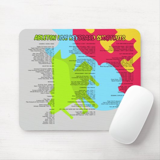Ableton Live 8 Sneltoetsen Mousepad Muismat (Met muis)