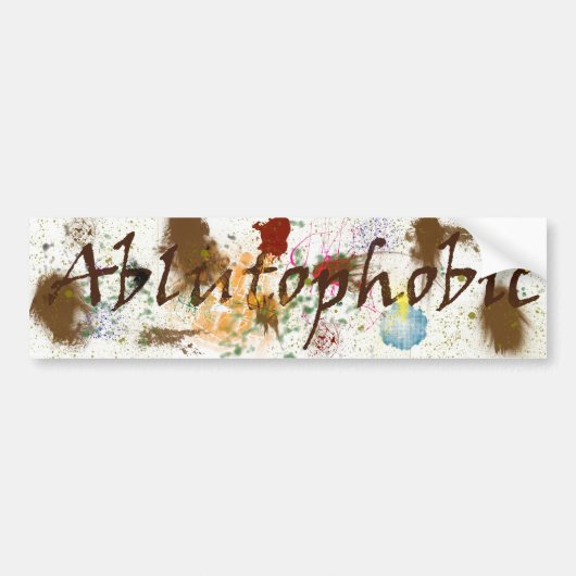 Ablutophobisch (angst voor zwemmen) Bumpersticker (Voorkant)